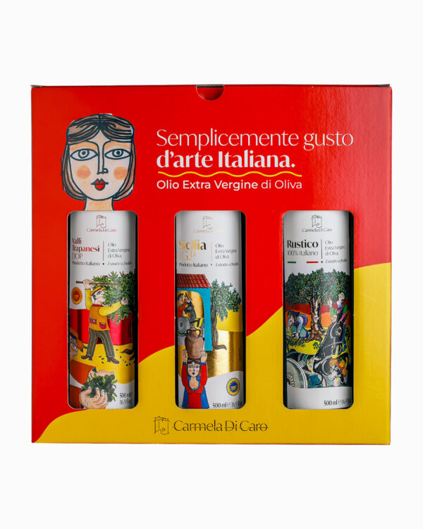 Confezione Regalo 3 Bottiglie – IGP Sicilia + DOP Valli Trapanesi + 100% Italiano